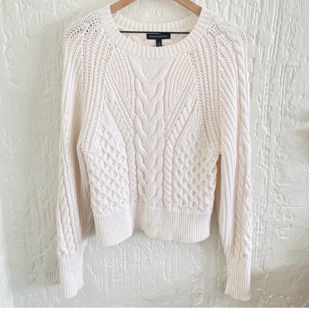 Banana Republic Signature Cable Knit Chunky Sweater Size XS